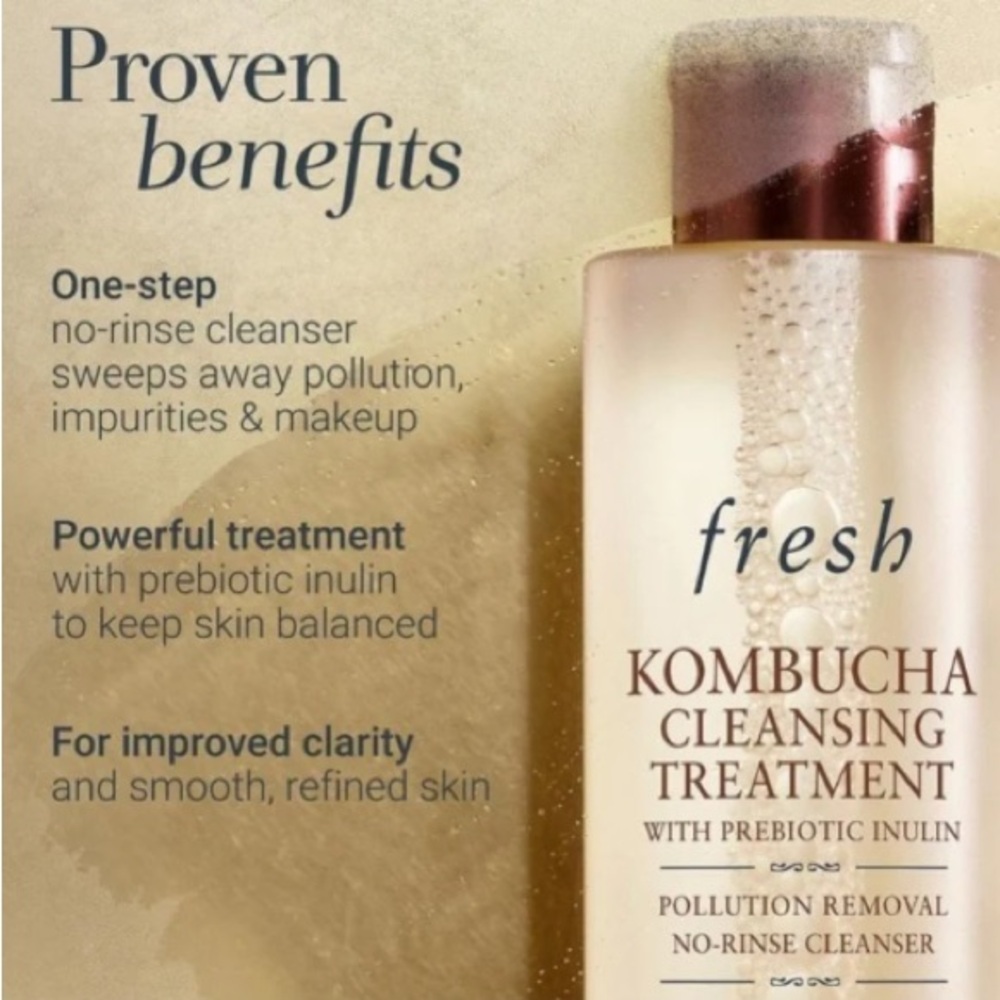 Fresh Kombucha 2-in-1 No Rinse Cleanser & Prebiotic Treatment Toner NWOB - Picture 2 of 4
